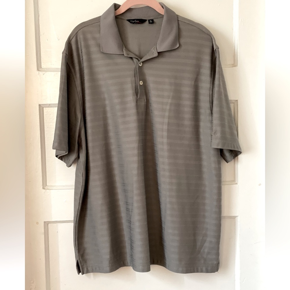 Walter Hagen Polo grey/gray Stripes Size XL Short Sleeve Shirt